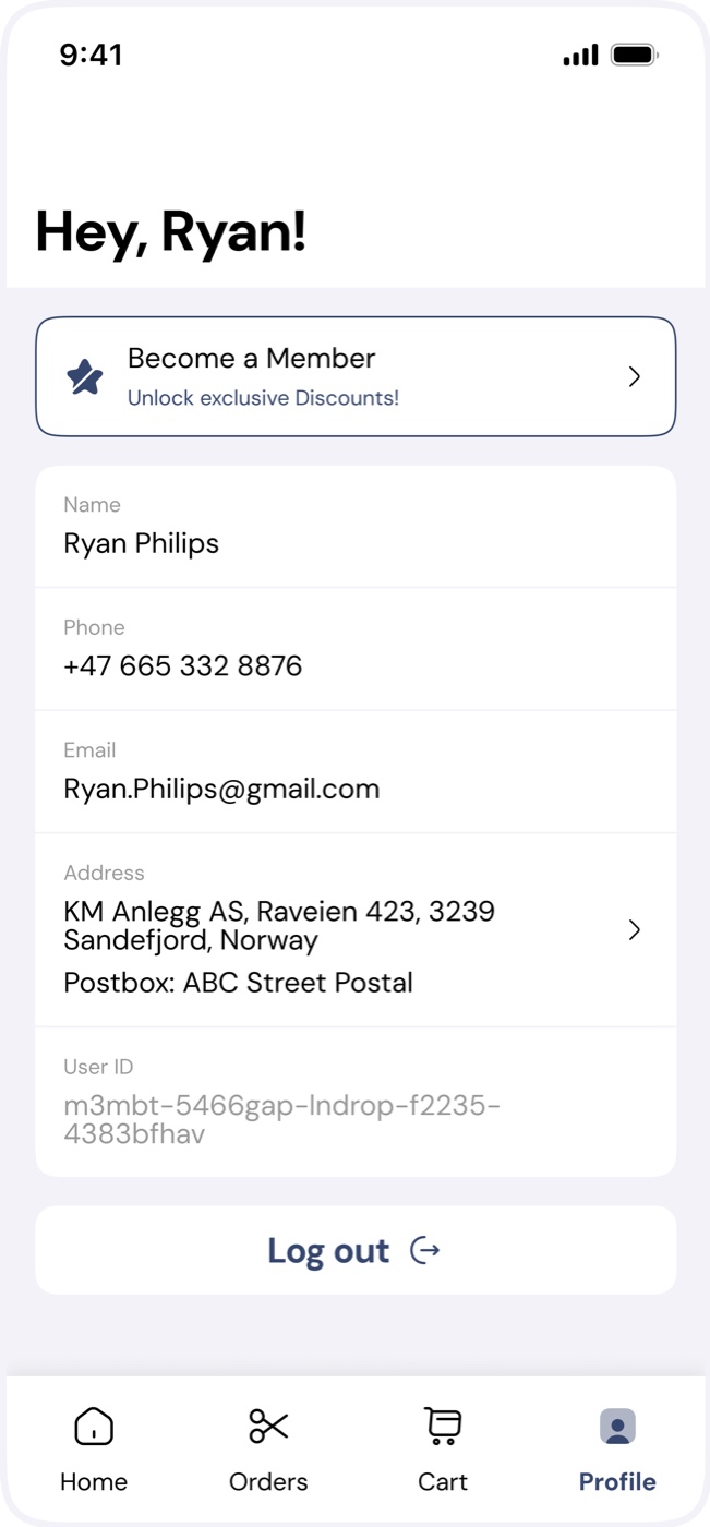 Profile with a Become a Member row above account details