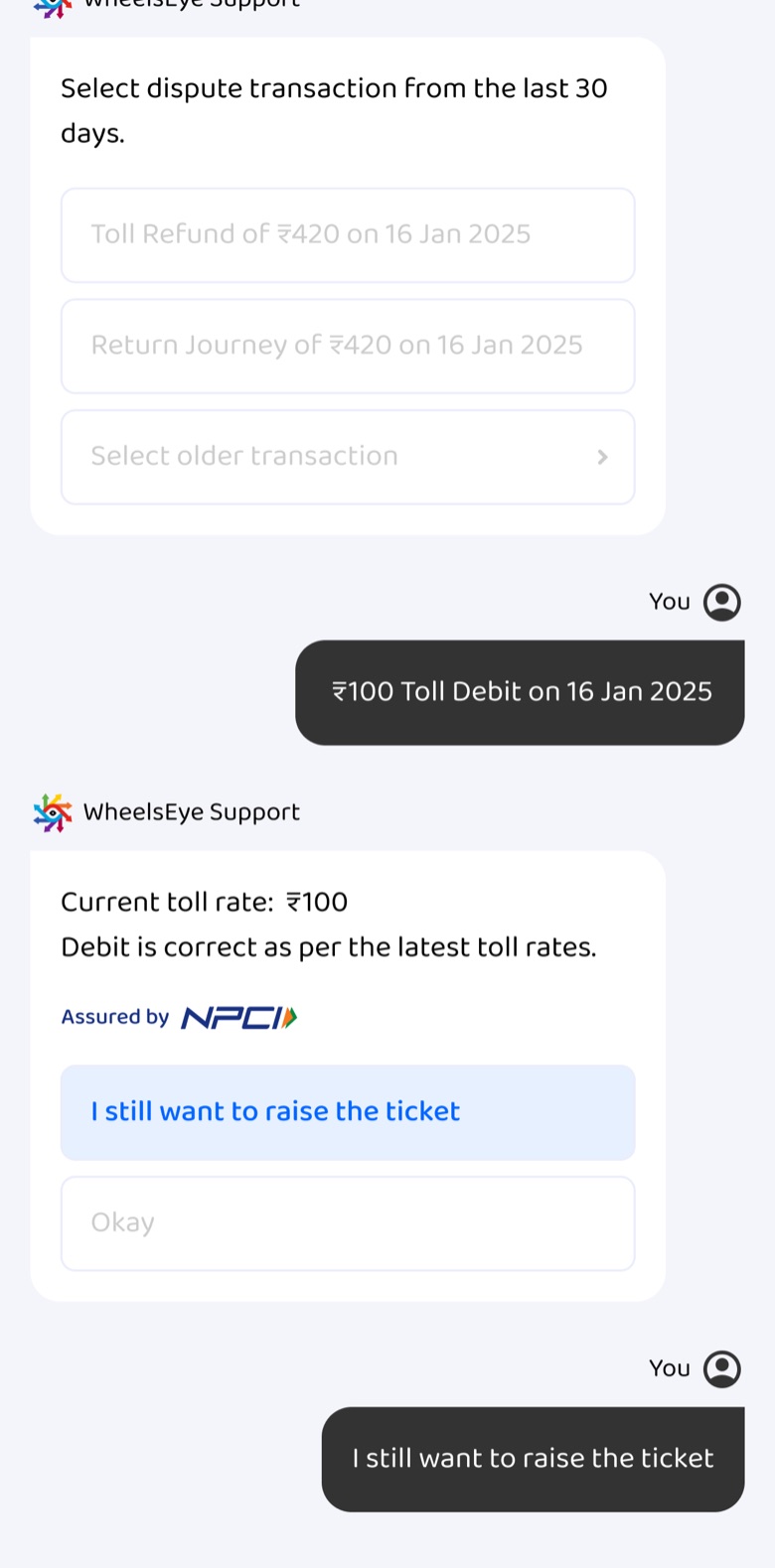 I still want to raise the ticket