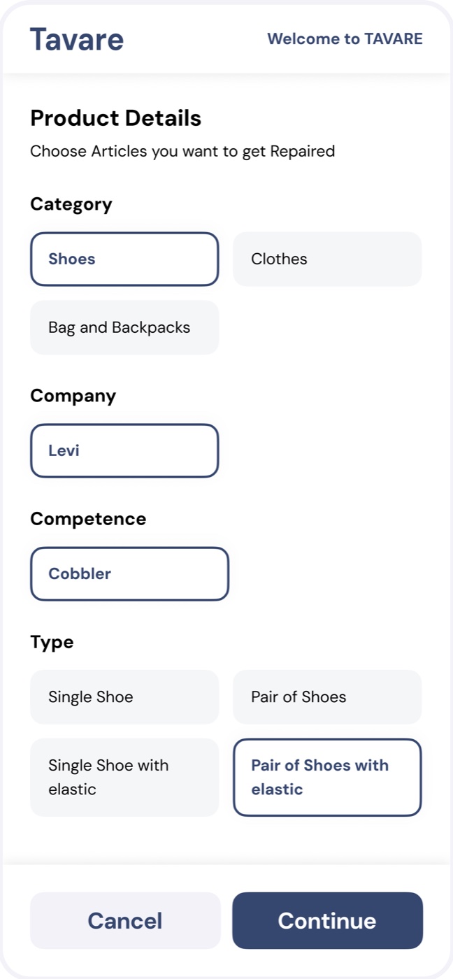 Product details: category, company, competence and type